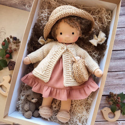 Handmade Waldorf Cotton Cuddle Doll – Poppi