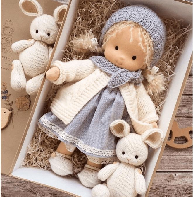 Handmade Waldorf Cotton Cuddle Doll – Poppi