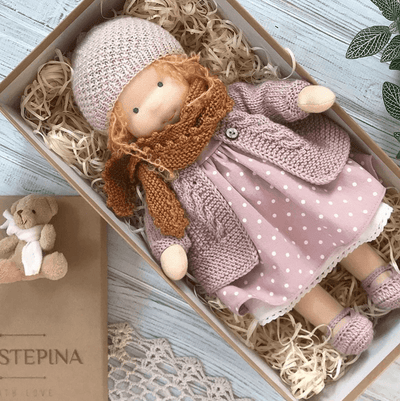 Handmade Waldorf Cotton Cuddle Doll – Poppi