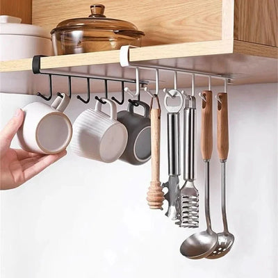 Under Cabinet Hanging Rack – Space-Saving Kitchen Organizer
