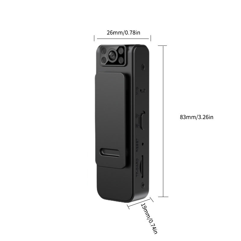 HD Magnetic Clip Camera with Wide-Angle Lens