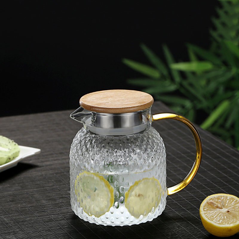 Heat-Resistant Glass Pitcher with Bamboo Lid