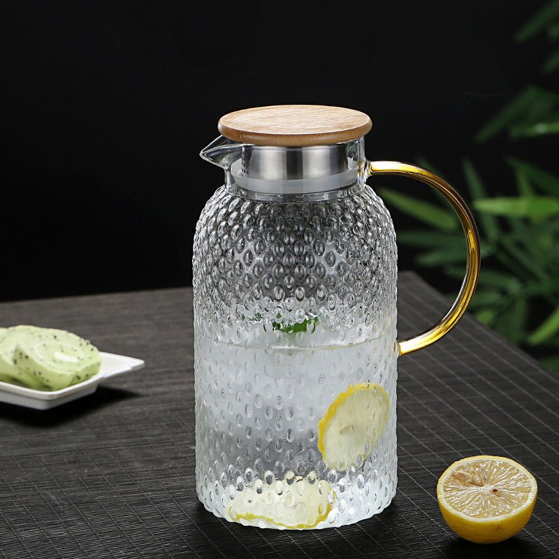 Heat-Resistant Glass Pitcher with Bamboo Lid