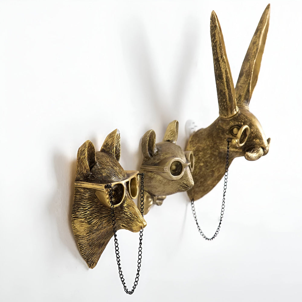 Handcrafted Resin Animal Wall Hook Sculptures