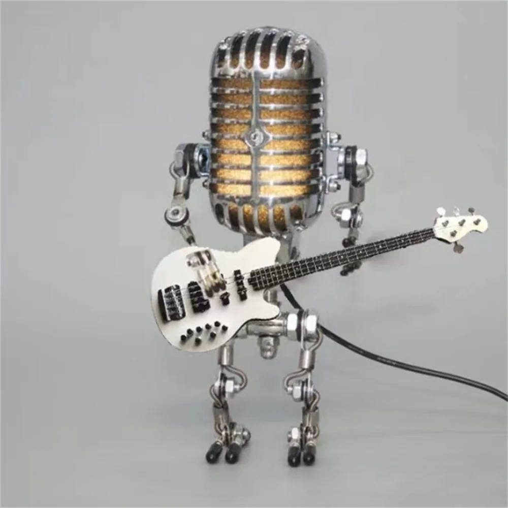 Dimmable Robot Table Lamp with Guitar Design