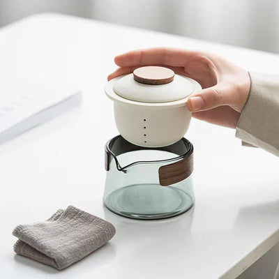 Portable Elegant Travel Tea Set with Teapot & Cups