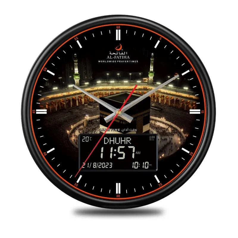 PrayTime Smart Wall Clock – Azan & Hijri Calendar with Dual Display