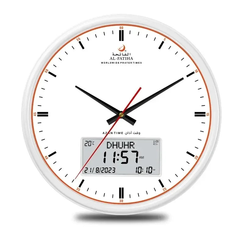 PrayTime Smart Wall Clock – Azan & Hijri Calendar with Dual Display