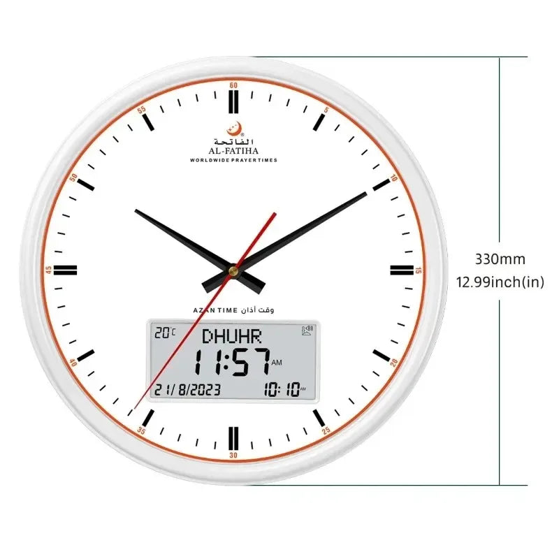 PrayTime Smart Wall Clock – Azan & Hijri Calendar with Dual Display