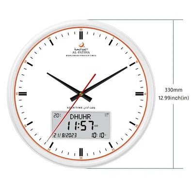 PrayTime Smart Wall Clock – Azan & Hijri Calendar with Dual Display