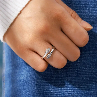 Adjustable Hug Ring in Gold or Silver Stainless Steel