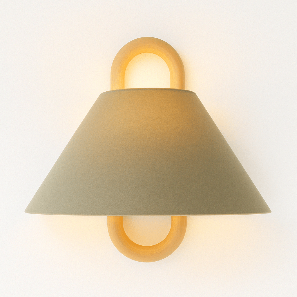 Wooden Wall Lamp with Fabric Shade – Warm Light