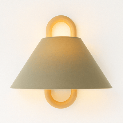 Wooden Wall Lamp with Fabric Shade – Warm Light