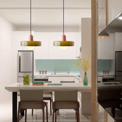 2-Head Bauhaus Glass Pendant Light Adjustable