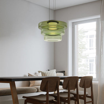 Bauhaus Glass Pendant Light with Warm LED Bulb