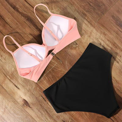 Women’s High-Waist Two-Piece Bikini Set for Summer Beach