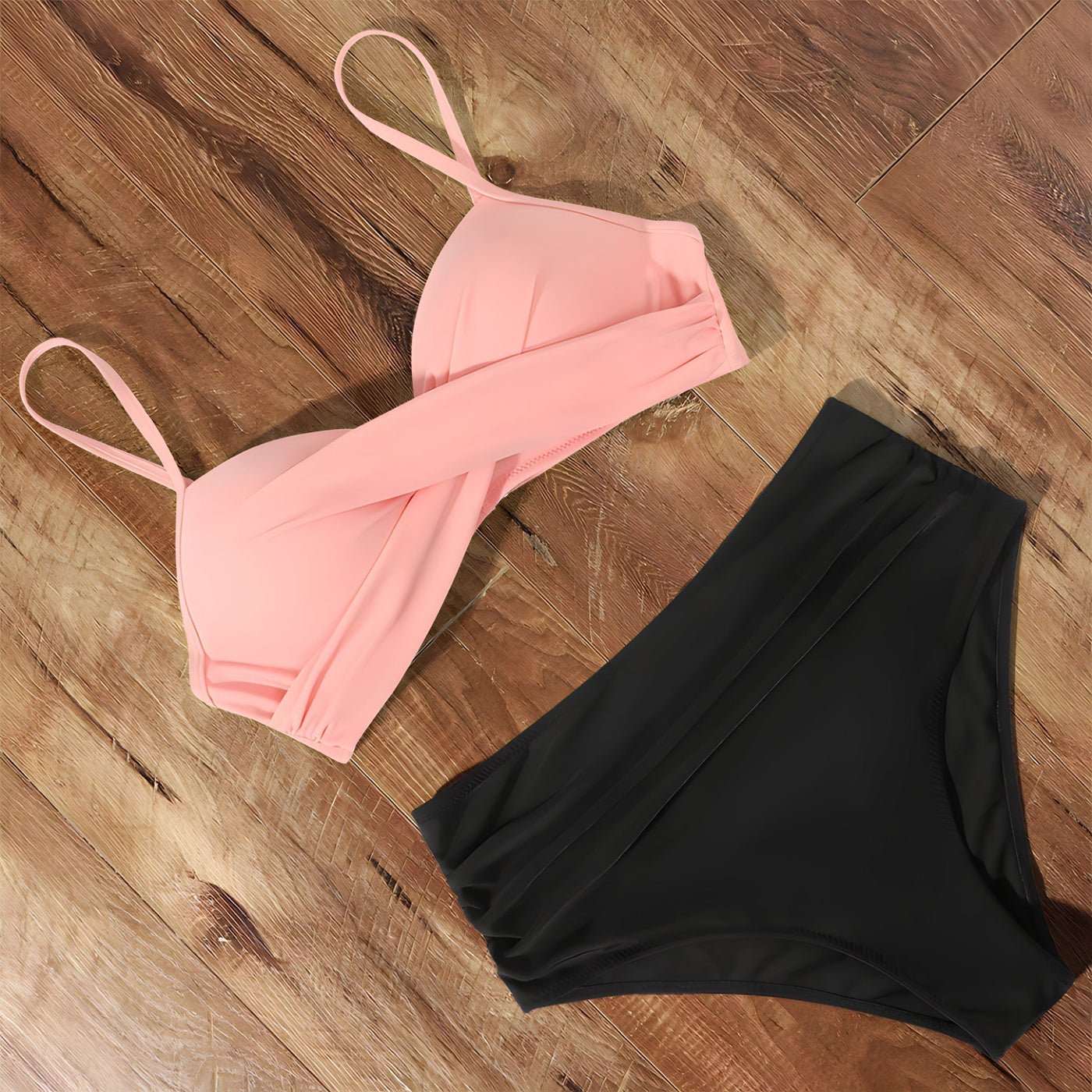 Women’s High-Waist Two-Piece Bikini Set for Summer Beach