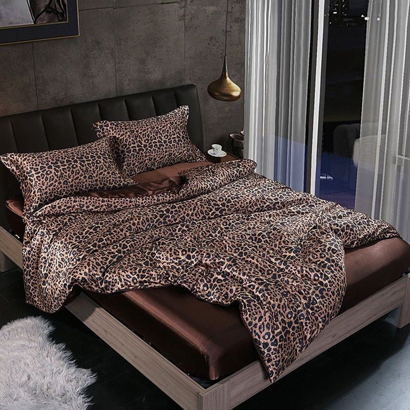 Silk Satin 4-Piece Bedding Set with Duvet Cover