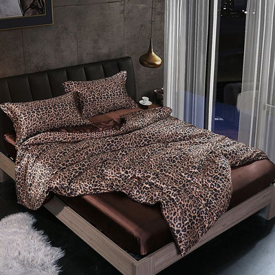 Silk Satin 4-Piece Bedding Set with Duvet Cover