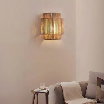 Natural Rope Wall Light with LED Bulb