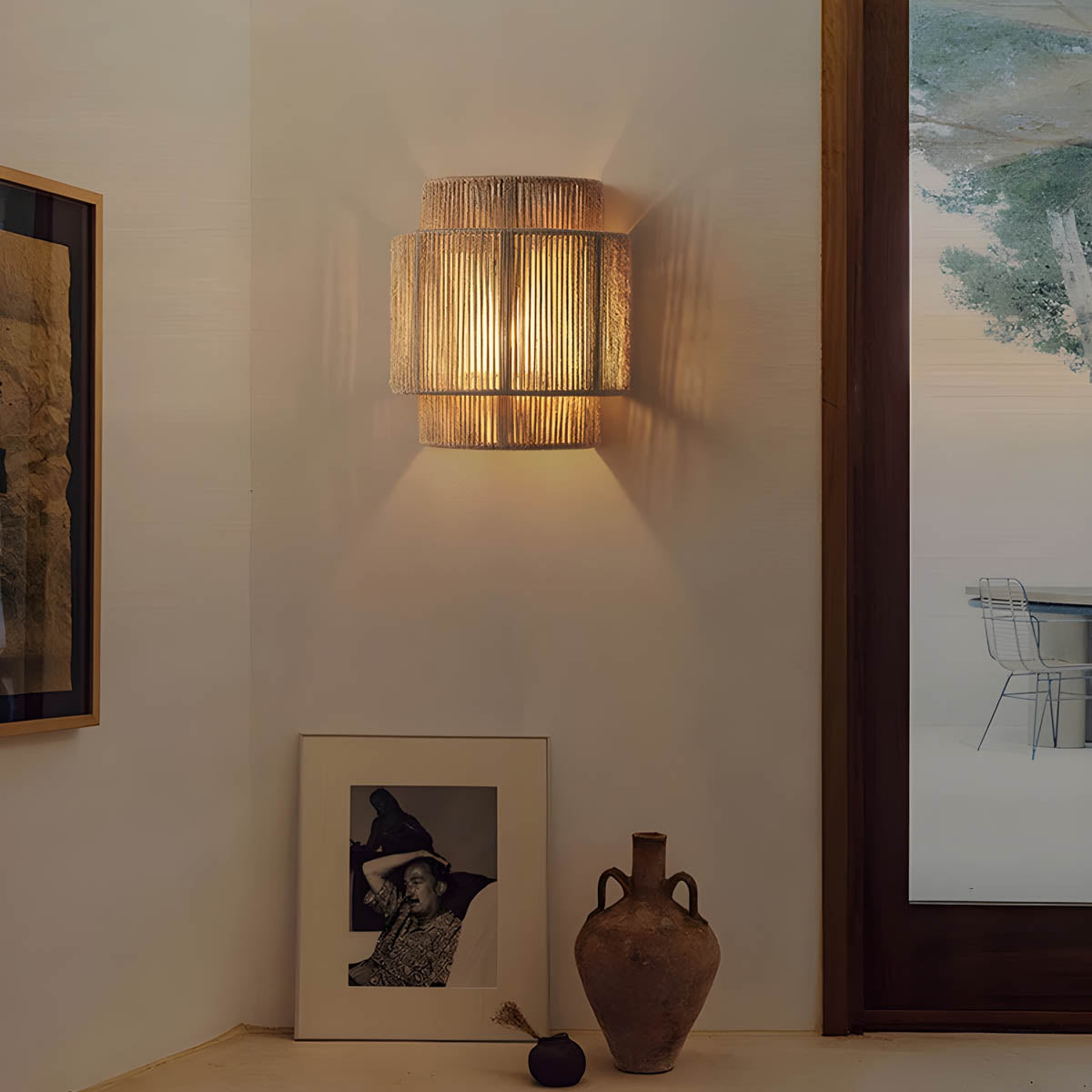 Natural Rope Wall Light with LED Bulb