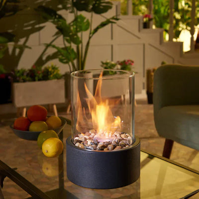 Modern Tabletop Lantern with Flickering Flame