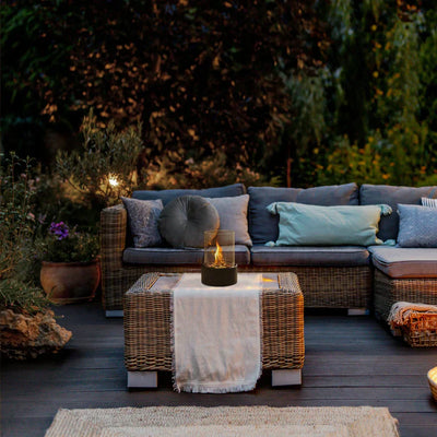 Modern Tabletop Lantern with Flickering Flame