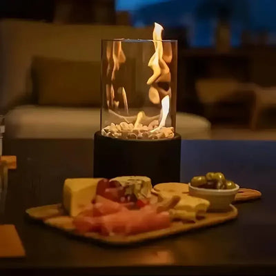 Modern Tabletop Lantern with Flickering Flame