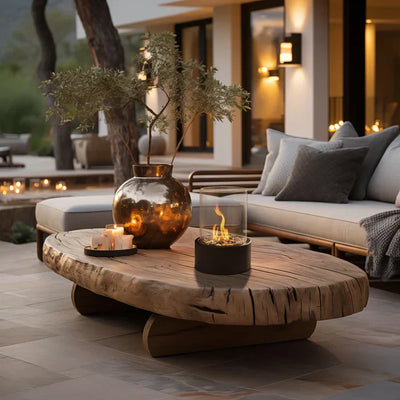 Modern Tabletop Lantern with Flickering Flame