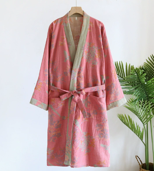 Cotton Waffle Bathrobe – Lightweight, Breathable, Vintage Style by VintageLoom
