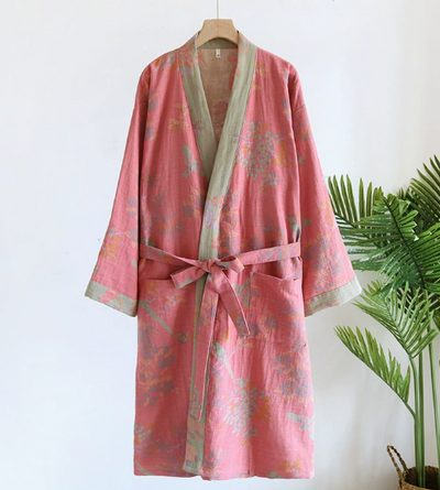 Cotton Waffle Bathrobe – Lightweight, Breathable, Vintage Style by VintageLoom