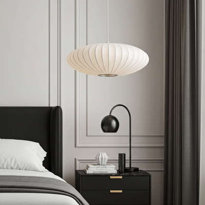 Silk Japanese Wabi-Sabi Chandelier Japandi Pendant Light