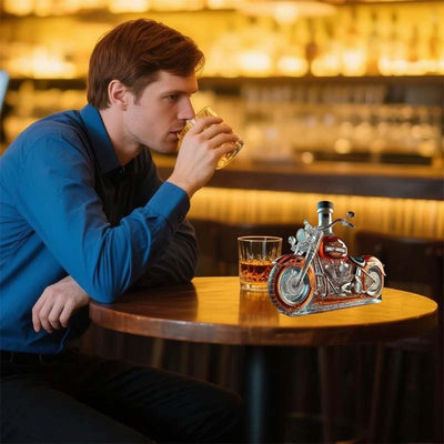 Harley Motorcycle Shaped Whiskey Decanter for Home Bar