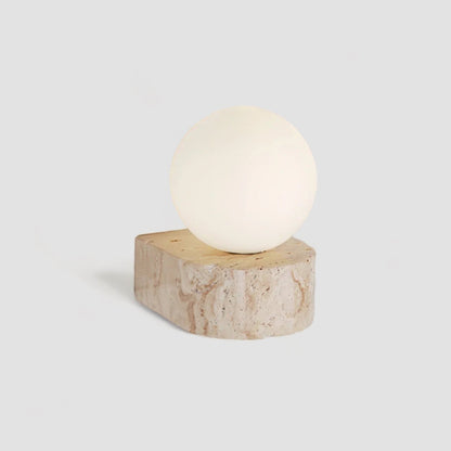GlobeLume – Modern Wall Lamp Made from Glass and Travertine