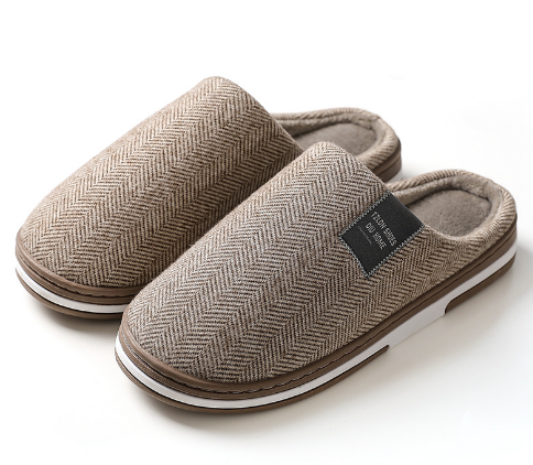 Men’s Warm Plush Slippers with Anti-Slip Sole