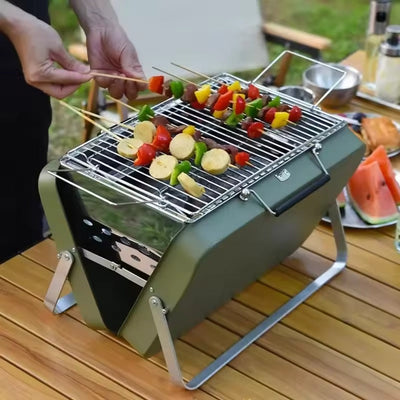 Foldable Portable Charcoal BBQ Grill for Camping and Outdoors