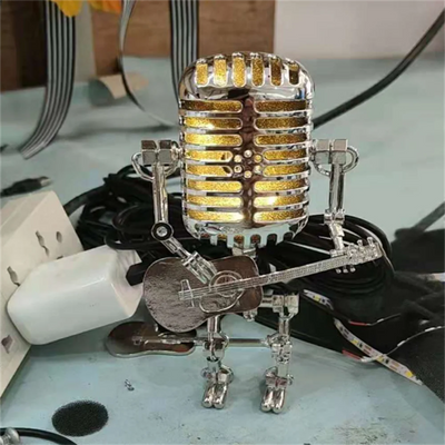 Dimmable Robot Table Lamp with Guitar Design