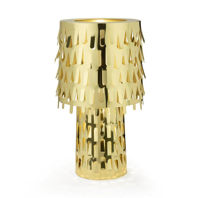 Brass Table Lamp with Leaf Design Shade