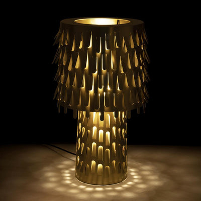 Brass Table Lamp with Leaf Design Shade