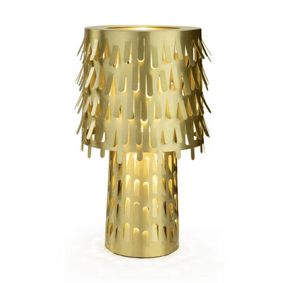 Brass Table Lamp with Leaf Design Shade