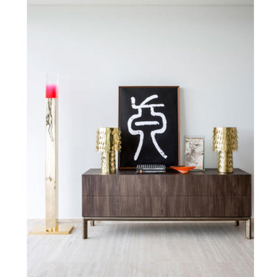 Brass Table Lamp with Leaf Design Shade