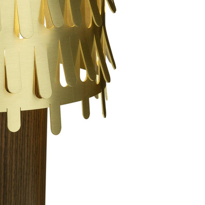 Brass Table Lamp with Leaf Design Shade