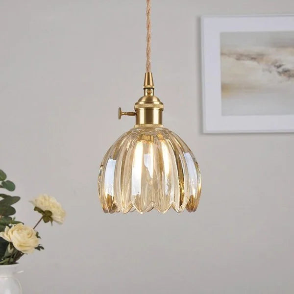 Glass Flower Pendant Light – Japanese Style