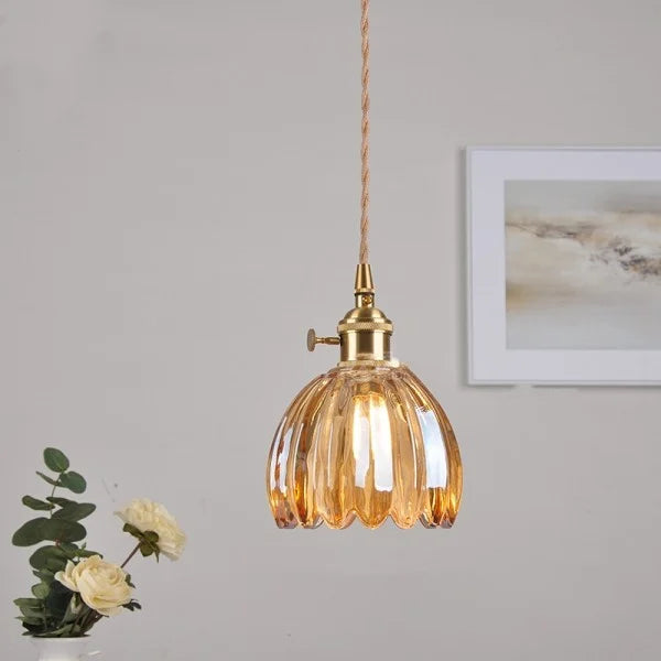 Glass Flower Pendant Light – Japanese Style