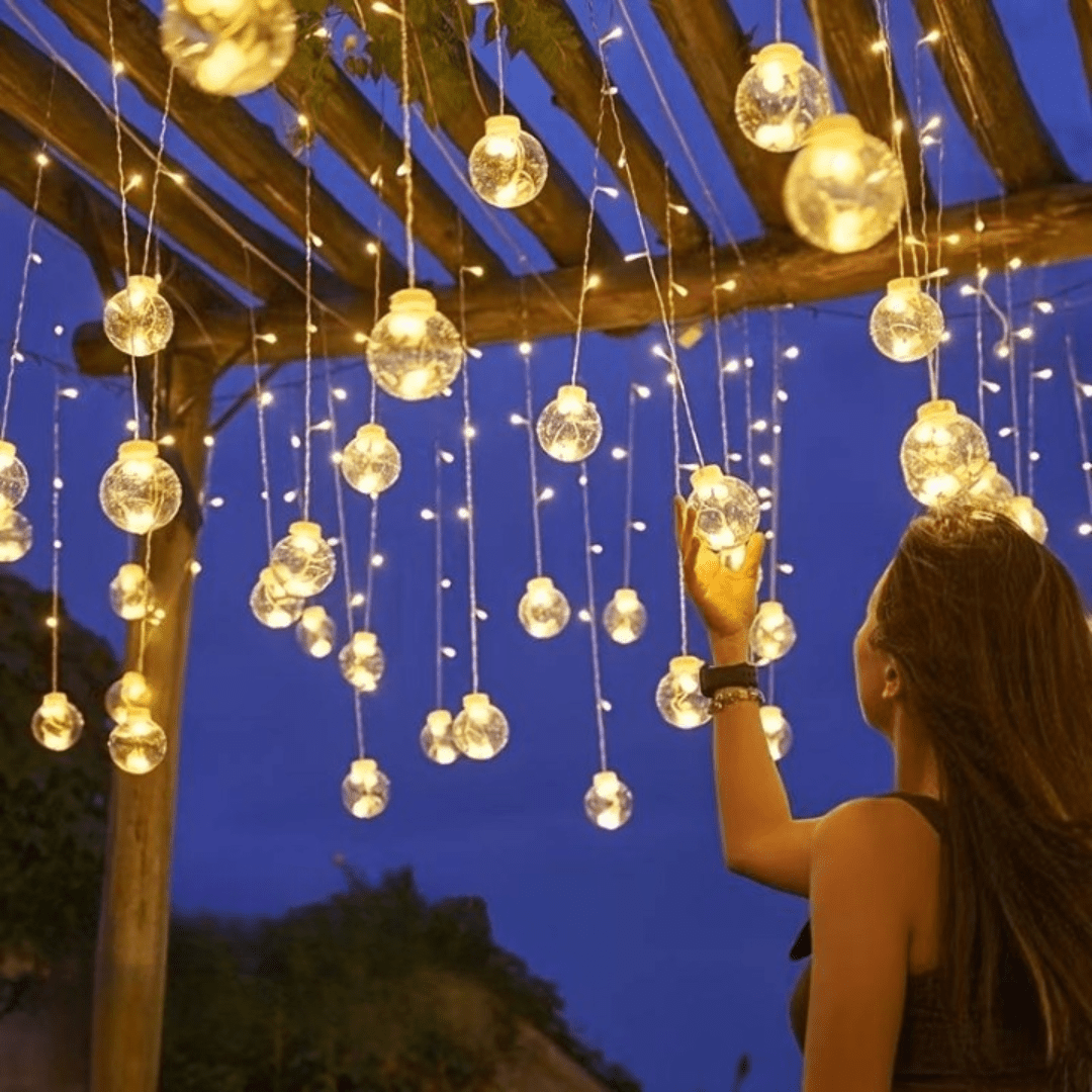 Outdoor Solar Bubble String Lights – 8 Modes