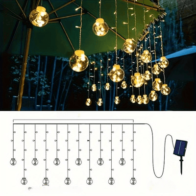 Outdoor Solar Bubble String Lights – 8 Modes