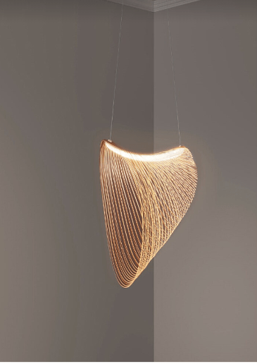 Natural Wood Hanging Pendant Light Fixture
