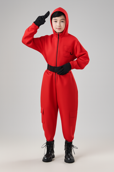 Kids Red Guard Halloween Costume with Mask and Gloves