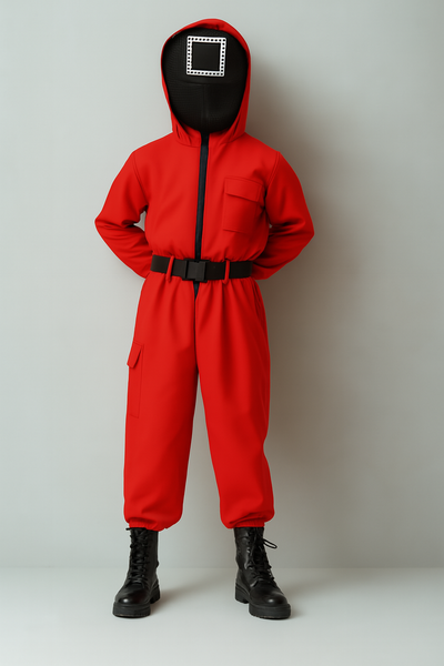 Kids Red Guard Halloween Costume with Mask and Gloves