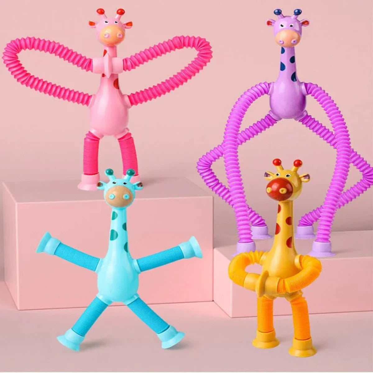 Magic Stretch Giraffe Toy for Kids – Suction Cup Sensory Play